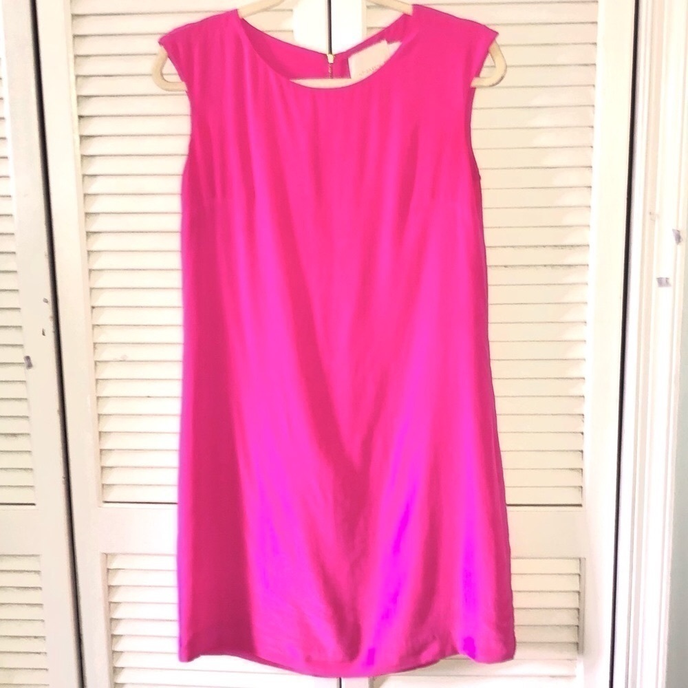 Cynthia Rowley Silk Bright Pink 100% shift Dress 2